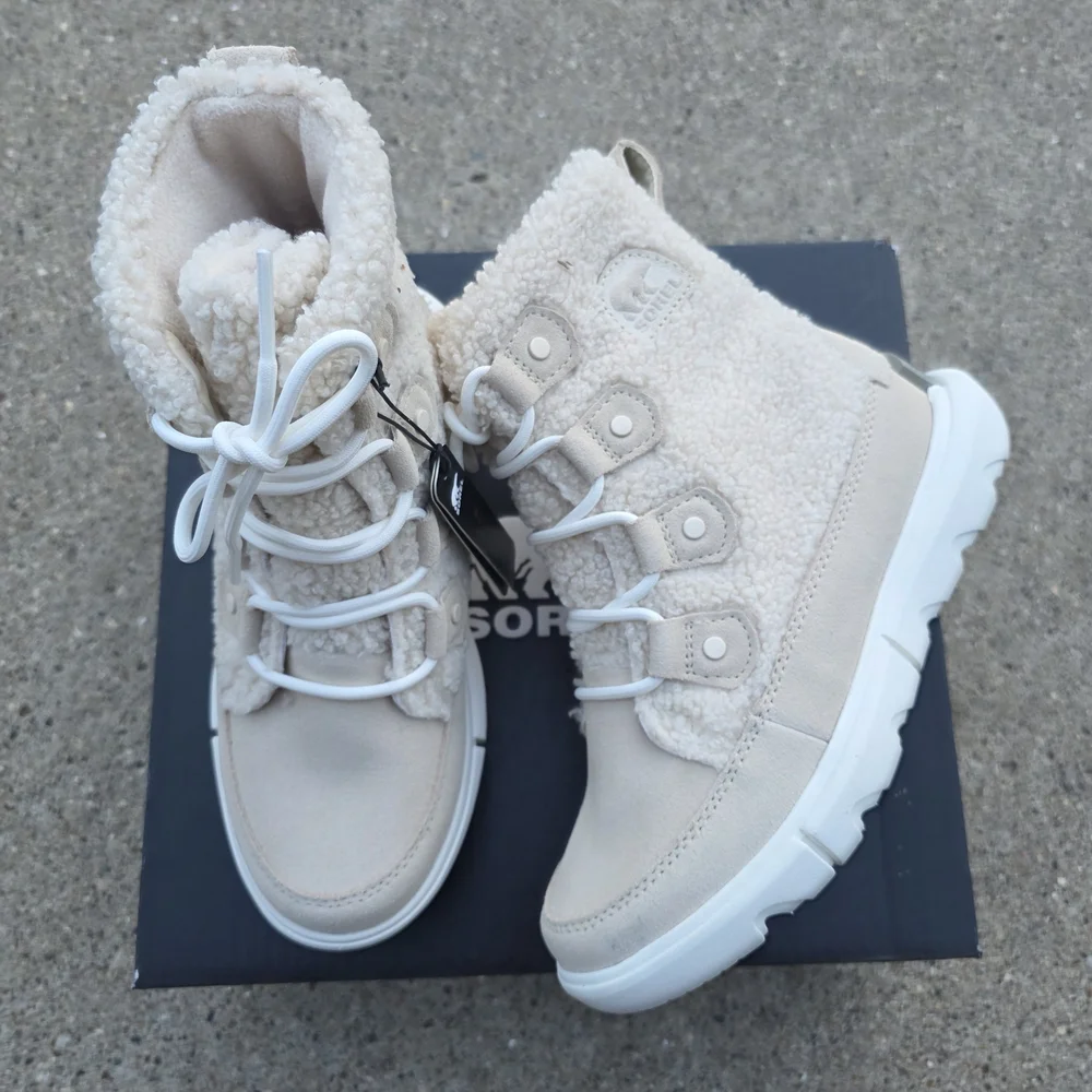 Sorel Explorer Insulated  Cream Winter Boots Women Size 5 - Picture 12 of 14